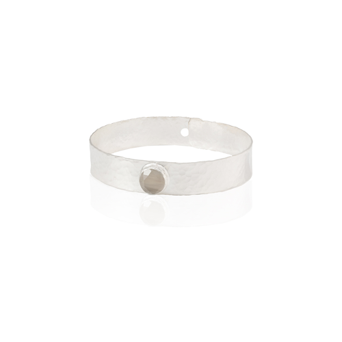 Kadir Jewellery 925 Ayar Gümüş Kaplama El İşçiliği Zirkon Taşlı Kadın Kelepçe Bilezik