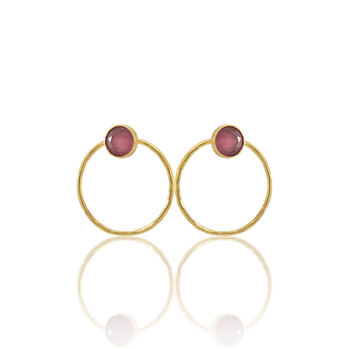 Kadir Jewellery 22 Ayar Altın Kaplama Kadın Halka Küpe -El İşçiliği Ve Hipoalerjenik Küpe