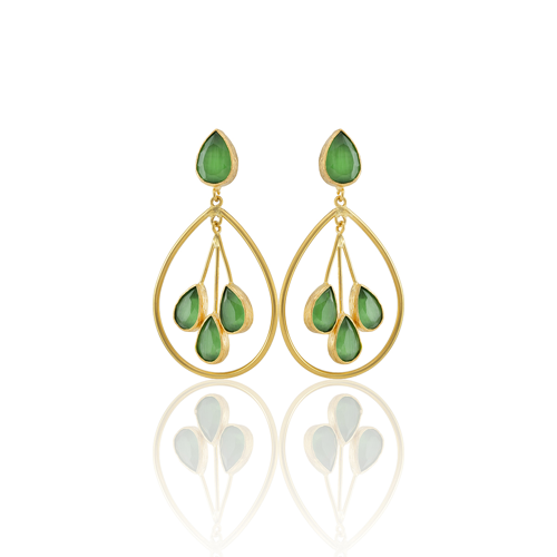 Kadir Jewellery 22 Ayar Altın Kaplama Kadın Sallantılı Küpe -El İşçiliği Ve Hipoalerjenik Küpe