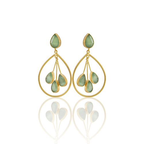 Kadir Jewellery 22 Ayar Altın Kaplama Kadın Sallantılı Küpe -El İşçiliği Ve Hipoalerjenik Küpe