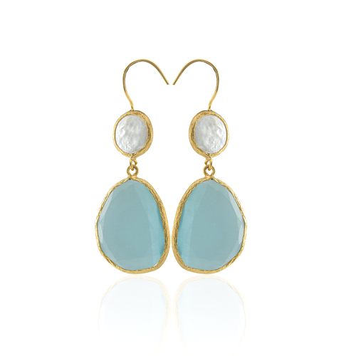 Kadir Jewellery 22 Ayar Altın Kaplama Kadın Sallantılı Küpe -El İşçiliği Ve Hipoalerjenik Küpe