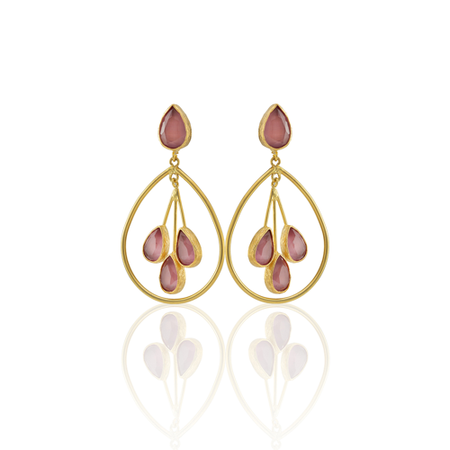 Kadir Jewellery 22 Ayar Altın Kaplama Kadın Sallantılı Küpe -El İşçiliği Ve Hipoalerjenik Küpe