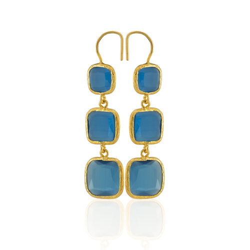 Kadir Jewellery 22 Ayar Altına Kaplama Kadın Sallantılı Küpe -El İşçiliği Ve Hipoalerjenik Küpe