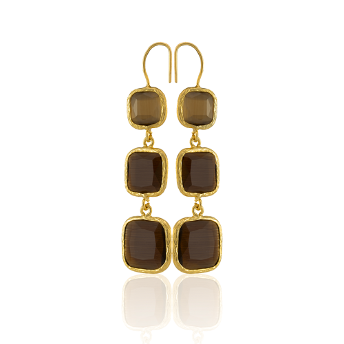 Kadir Jewellery 22 Ayar Altına Kaplama Kadın Sallantılı Küpe -El İşçiliği Ve Hipoalerjenik Küpe