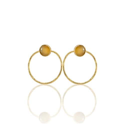 Kadir Jewellery 22 Ayar Altın Kaplama Kadın Halka Küpe -El İşçiliği Ve Hipoalerjenik Küpe