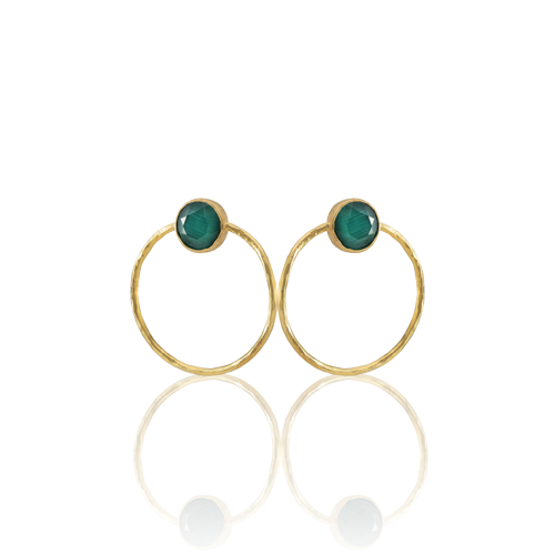 Kadir Jewellery 22 Ayar Altın Kaplama Kadın Halka Küpe -El İşçiliği Ve Hipoalerjenik Küpe
