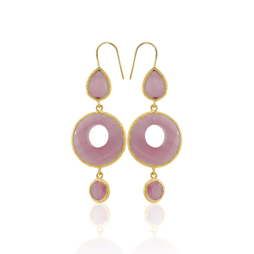 Kadir Jewellery 22 Ayar Altın Kaplama Kadın Sallantılı Küpe -El İşçiliği Ve Hipoalerjenik Küpe