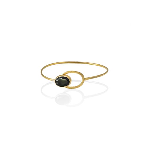 Kadir Jewellery 22 Ayar Altın Kaplama El İşçiliği Zirkon Taşlı Kadın Kelepçe Bilezik
