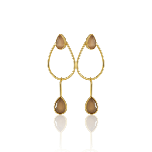Kadir Jewellery 22 Ayar Altın Kaplama Kadın Sallantılı Küpe -El İşçiliği Ve Hipoalerjenik Küpe-E85
