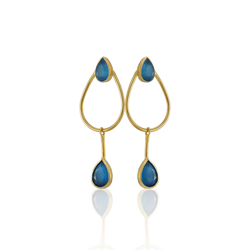 Kadir Jewellery 22 Ayar Altın Kaplama Kadın Sallantılı Küpe -El İşçiliği Ve Hipoalerjenik Küpe-E85