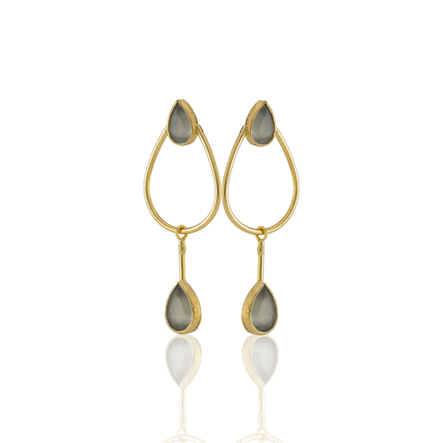 Kadir Jewellery 22 Ayar Altın Kaplama Kadın Sallantılı Küpe -El İşçiliği Ve Hipoalerjenik Küpe-E85