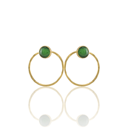 Kadir Jewellery 22 Ayar Altın Kaplama Kadın Halka Küpe -El İşçiliği Ve Hipoalerjenik Küpe