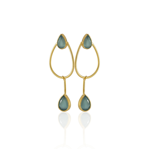 Kadir Jewellery 22 Ayar Altın Kaplama Kadın Sallantılı Küpe -El İşçiliği Ve Hipoalerjenik Küpe-E85