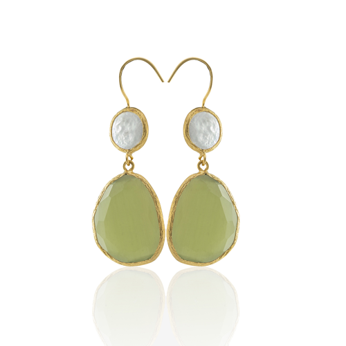 Kadir Jewellery 22 Ayar Altın Kaplama Kadın Sallantılı Küpe -El İşçiliği Ve Hipoalerjenik Küpe