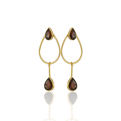 Kadir Jewellery 22 Ayar Altın Kaplama Kadın Sallantılı Küpe -El İşçiliği Ve Hipoalerjenik Küpe-E85
