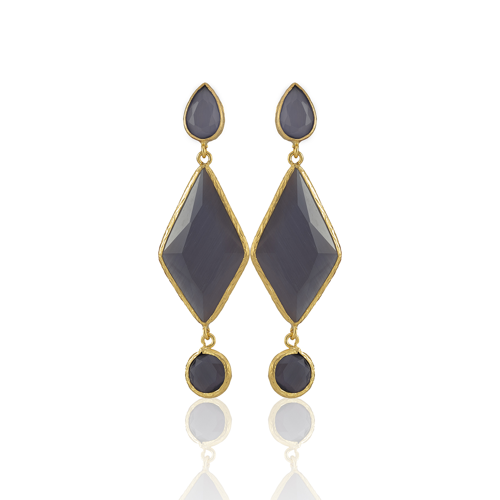Kadir Jewellery 22 Ayar Altın Kaplama Kadın Sallantılı Küpe -El İşçiliği Ve Hipoalerjenik Küpe
