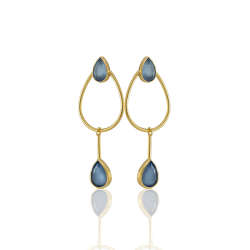 Kadir Jewellery 22 Ayar Altın Kaplama Kadın Sallantılı Küpe -El İşçiliği Ve Hipoalerjenik Küpe-E85