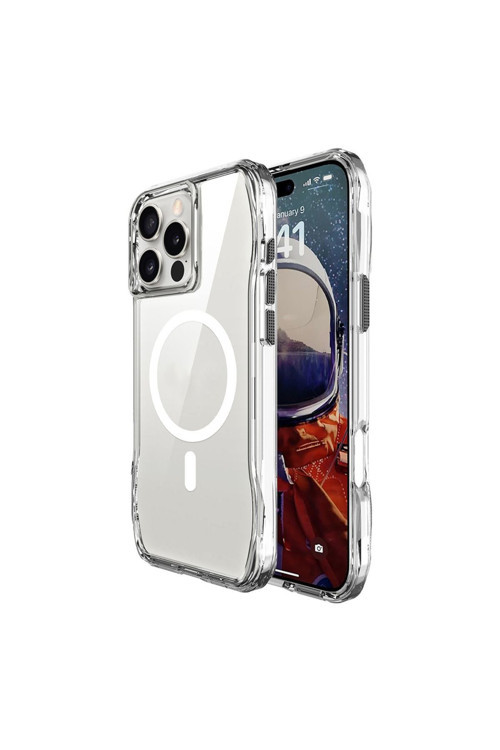 İphone 16 Pro Uyumlukılıf Magsafe Şarj Özellikli Airbagli Şeffaf Zore İncek Kapak-Şeffaf