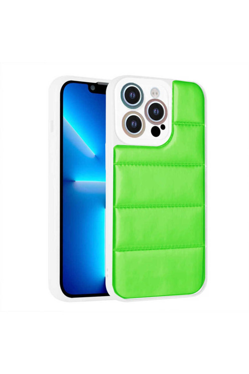 İphone 13 Pro Uyumlu Kamera Korumalı Airbagli Renkli Zore Seksek Kılıf-Yeşil