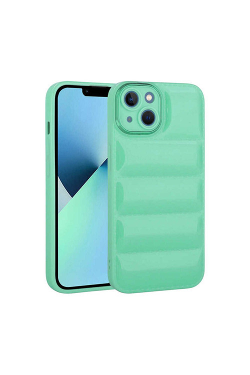 İphone 14 Uyumlu Kamera Korumalı Parlak Airbag'Li Zore Galya Kılıf-Su Yeşil