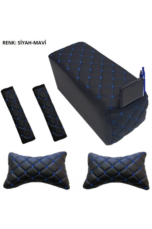 Accent Blue Emniyet Kemer Konforu+Kolçak+Boyunluk 2011 Sonrası Siyah Mavi