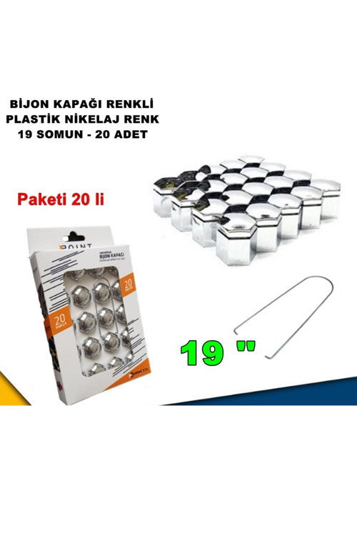 Renkli Bijon Kapağı Plastik Nikelaj Renk Altıgen 19 Mm Bijon Uyumlu 20 Adet -