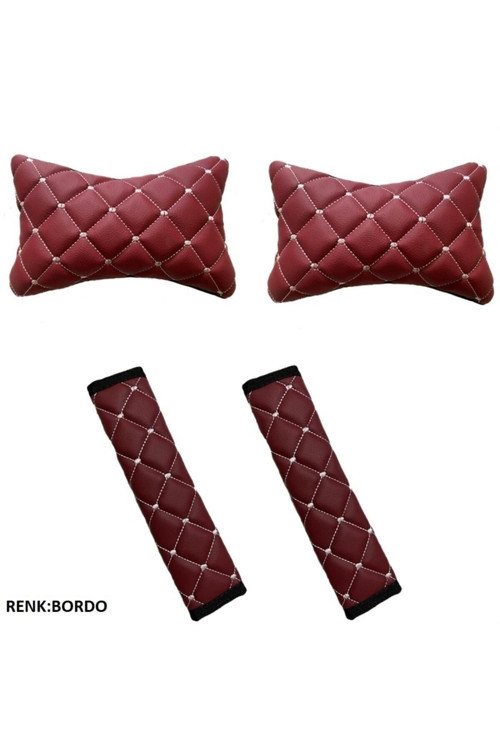 Honda Civic 2001-2006 Arası Emniyet Kemer Konforu+Boyunluk Bordo
