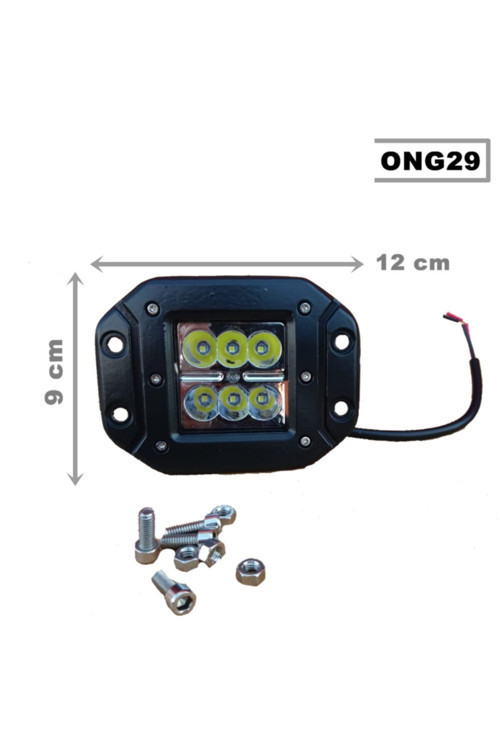 Led Bar Off Road Delici 6 Led Gömmeli Model Beyaz Işık - Siyah Çerçeve 1 Adet - Dönmezotoaksesuar