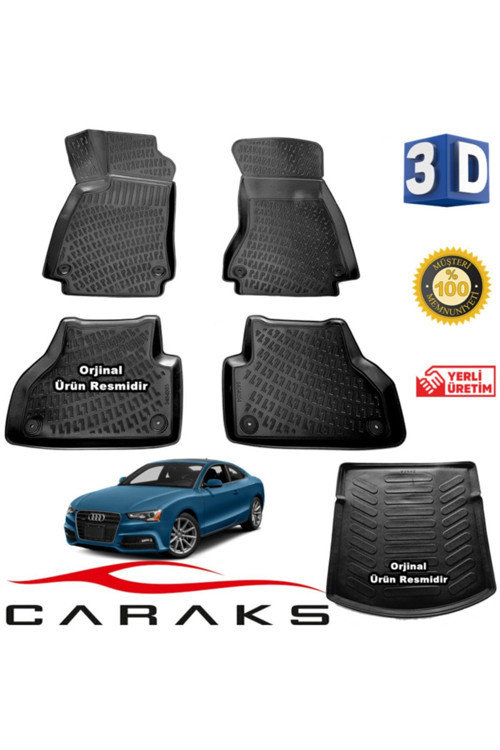 Audi A5 3D Havuzlu Paspas + 3D Bagaj Havuzu 2015-2020 Arası Marka