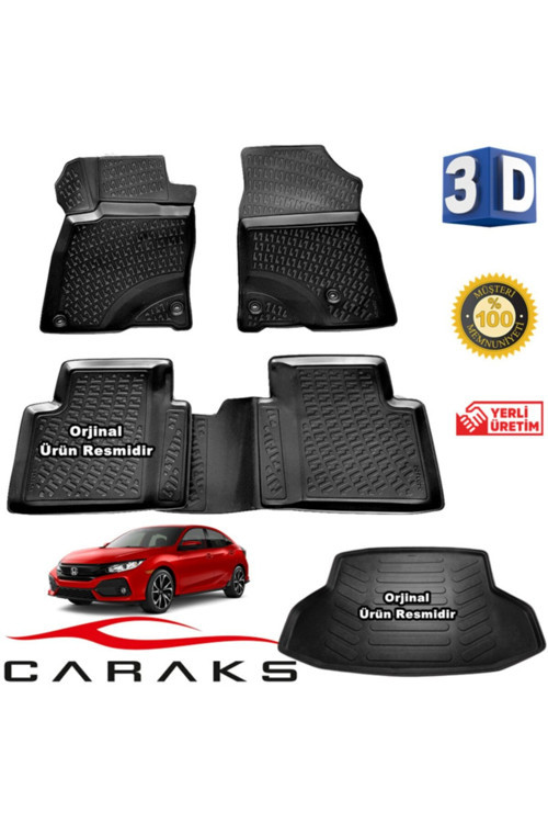 Honda Civic Hb 3D Havuzlu Paspas + Bagaj Havuzu 2016-2019 Arası Marka