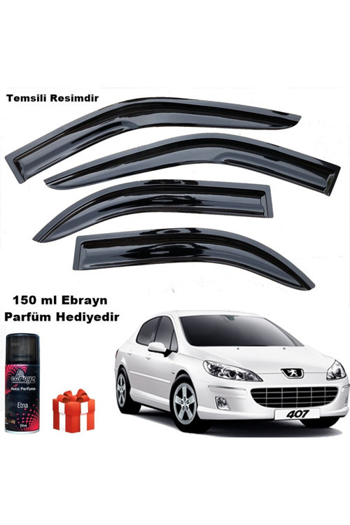 Peugeot 407 Mügen Cam Rüzgarlığı Sedan 2004 - 2010 Arası 4 Lü Takım Koku Hediyeli