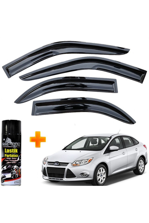 Focus 3 Mügen Cam Rüzgarlığı Sedan 2011 - 2017 Arası 4 Lü Takım +500Ml Lastik Parlatıcı