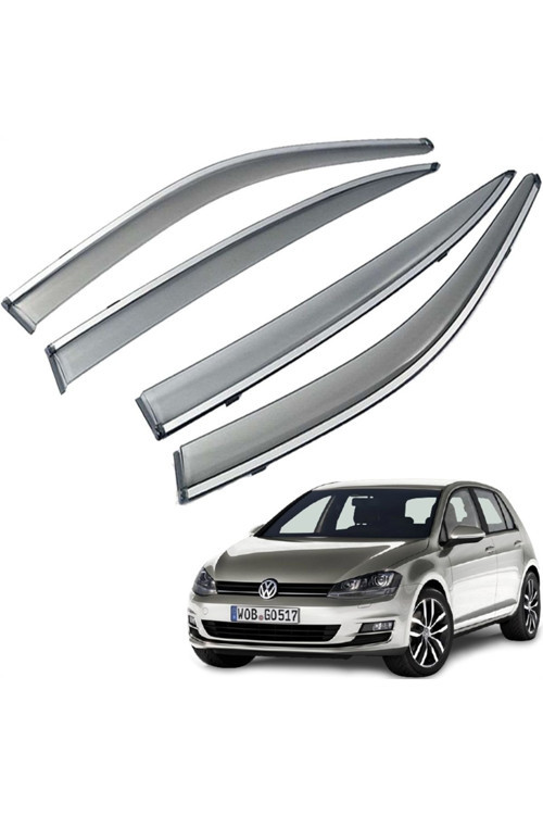 Vw Golf 7 Mügen Cam Rüzgarlığı Kromlu Rüzgarlık ( Paslanmaz Kromlu ) 2013 Sonrası Füme Renk