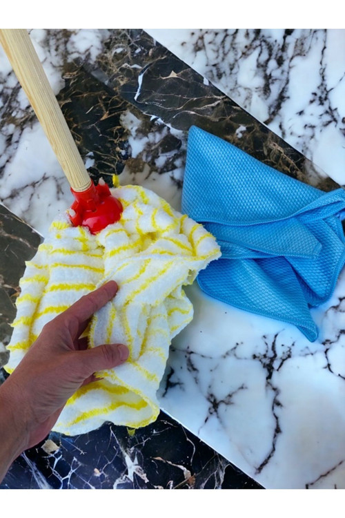 Teras Mop Gürgen Sap 1 Adet Mikrofiber Bez Vilada Ucu, Microfiber Havlu Başlık, Toz Kırıntı Bırakmaz