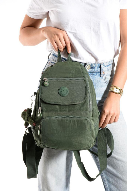 Kadın Sırt Çantası Kapaklı Model 30*25 Cm Hafif Klinkır Kumaş Spor Çantası Günlük Bayan Çantası