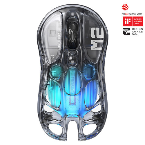 Mercury M2 RGB 26K DPI Optik Gaming Mouse, Kablosuz, Programlanabilir 5 Tuşlu, Şeffaf Siya