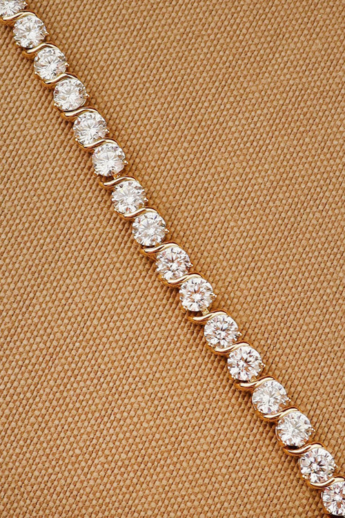 Xuping Bileklik - Vip Xuping Beyaz 5Mm Zirkon Taşlı Zarif Şık Rose Karamaz Bileklik 17+2Cm