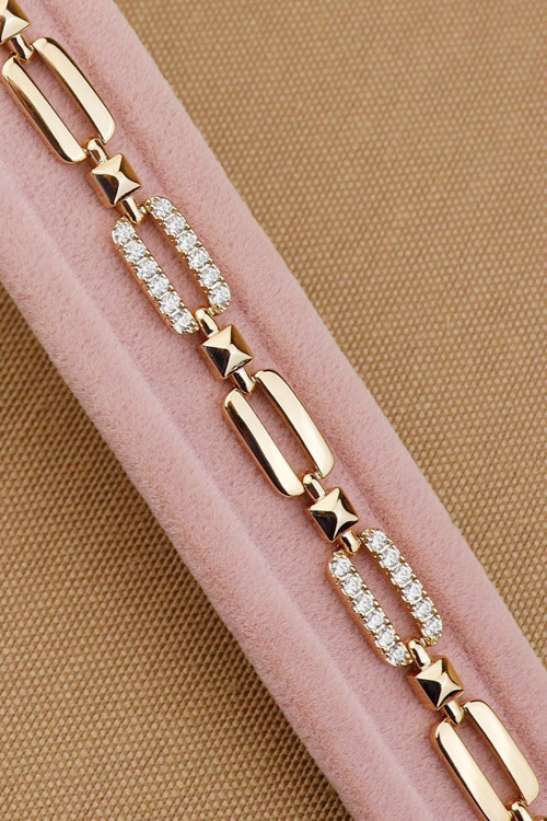 Xuping Bileklik - Vip Zirkon Taşlı Şık Zarif Halka Zincir Xuping Bileklik Rose 17+2Cm Yeni Sezon