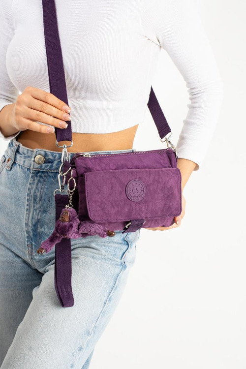 Mini Boy Kadın Postacı Omuz Çantası Çapraz Askılı Hafif Su İtici Kumaş 20*15 Cm Çok Cepli
