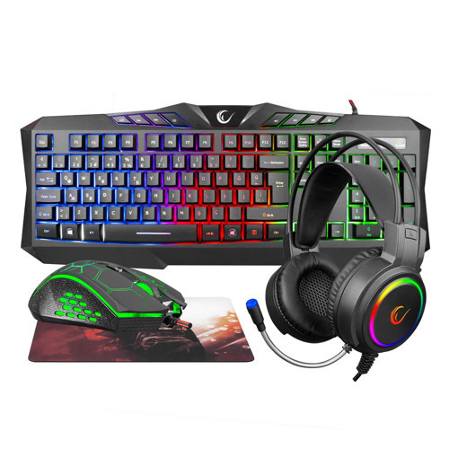 ARGENTI KM-404 Rainbow Aydınlatmalı USB Gaming Q Klavye+Kulaklık+Mouse+Mousepad