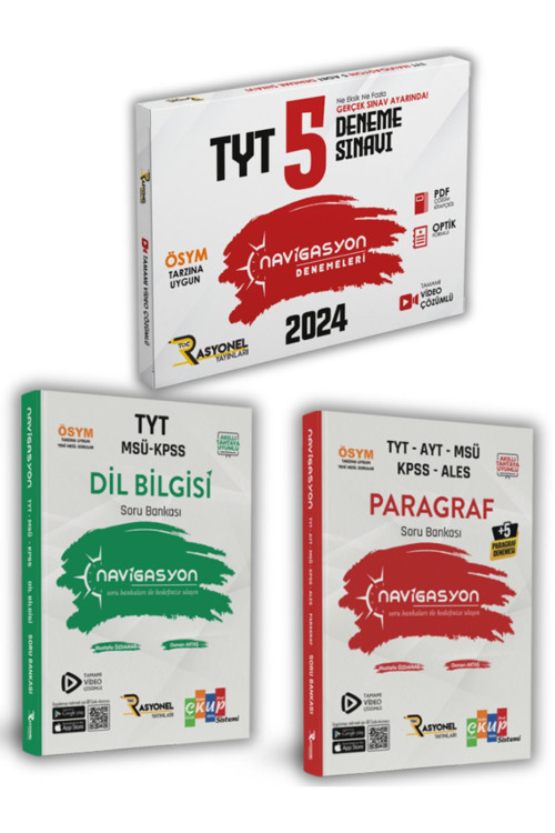 Rasyonel Yayınları Tyt 5'Li Genel Deneme Seti- Dil Bilgisi Soru Bankası Ve Paragraf Soru Bankası (Tamamı Video Çözümlü)