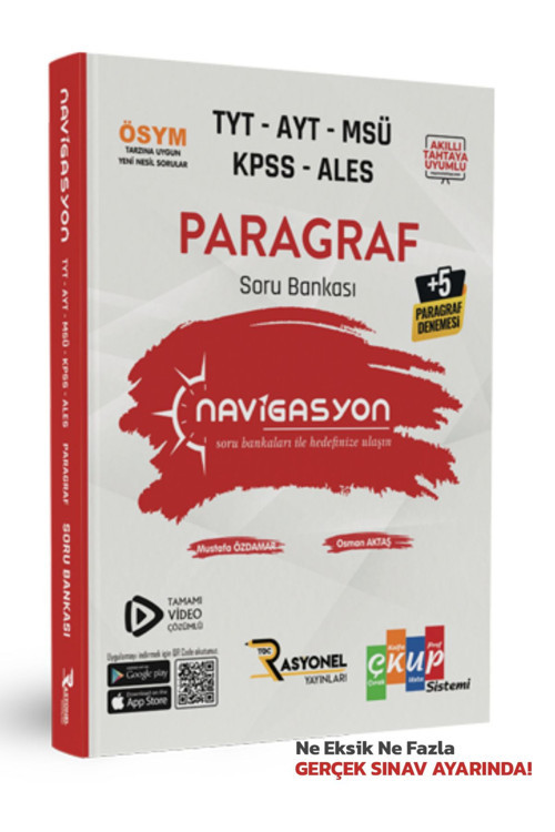 Rasyonel Yayınları Tyt-Ayt-Msü-Kpss-Ales Paragraf Soru Bankası (Yazarlarından Video Çözümlü)