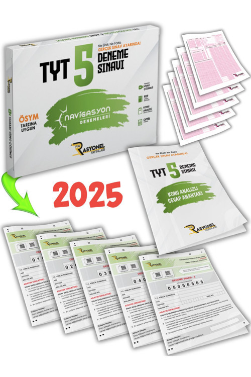 Rasyonel Yayınları 2025 Tyt Tüm Dersler Navigasyon 5'Li Genel Deneme Seti (Ösym Ayarında)