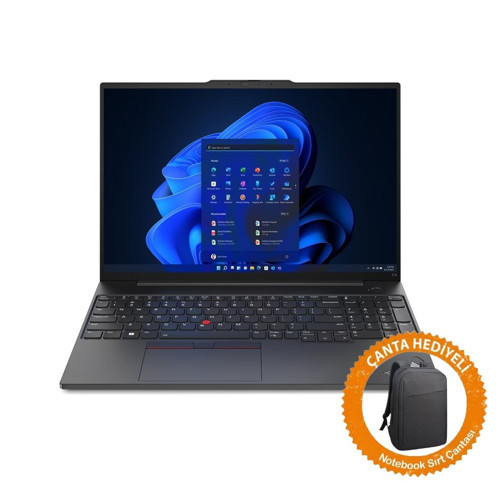 Thinkpad E16 Gen 2 İntel Core Ultra 5 125U 64GB 4TB SSD Freedos 16" Wuxga IPS Taşınabilir Bilgisayar+Çanta 21MA008YTXC45