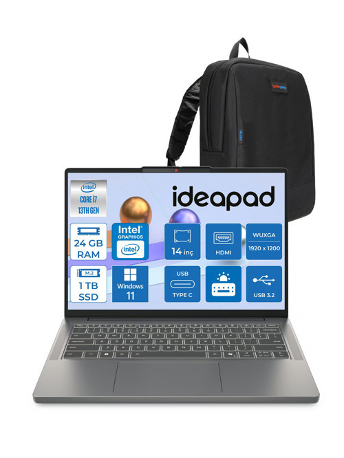 Ideapad Slim 3 14IRH10 Intel Core I7 13620H 24GB 1tb SSD Windows 11 Pro 14" Wuxga (1920X1200) IPS 300NITS Taşınabilir Bilgisayar 83K0002ATRP05 + Zetta Çanta