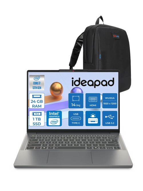 Ideapad Slim 3 14IRH10 Intel Core I7 13620H 24GB 1tb SSD Freedos 14" Wuxga (1920X1200) IPS 300NITS Taşınabilir Bilgisayar 83K0002ATRF05 + Zetta Çanta