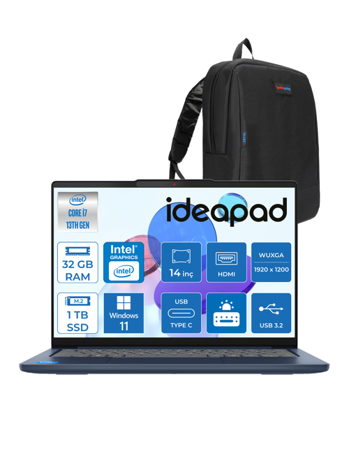 Ideapad Slim 5 14IRH10 Intel Core I7 13620H 32GB Ddr5 1tb SSD 14" Wuxga (1920X1200) OLED 400NITS Windows 11 Pro Taşınabilir Bilgisayar 83HR004CTRP10 + Zetta Çanta