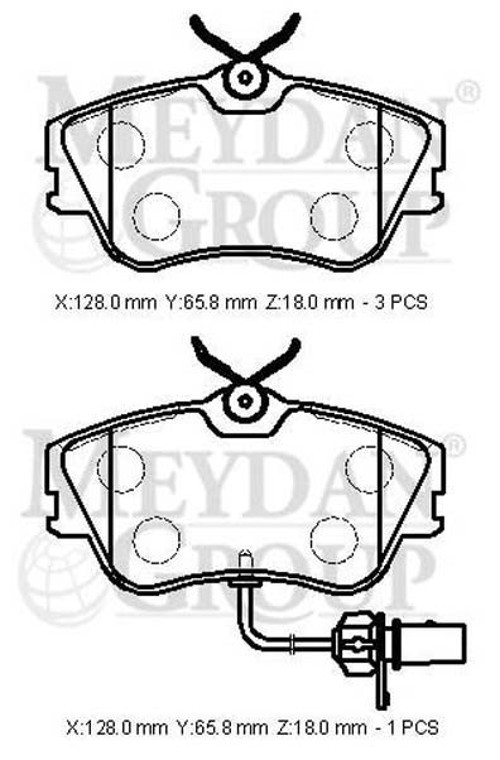 Volkswagen Transporter T4 96/01 Ön Fren Balatası 1,9/2.4/2,5 (1 Kablolu)(di̇sk)128x65,8x18)bramax)