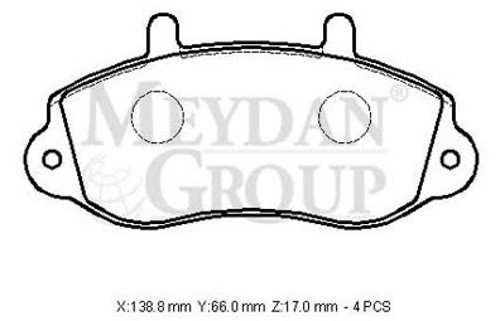 Opel Movano 04/06 Ön Fren Balatası 1,9/2,2/2,5/2,8 (Di̇sk)(138,8x66x17) (Fmk)