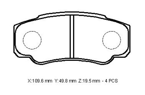 Peugeot Boxer 03/07 Arka Fren Balatası 16 Jant (Kablosuz)(di̇sk) (109,6x49,8x19,5)(bramax)